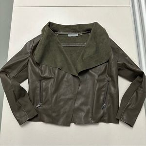 Bagatelle Women’s Faux Leather Drape Jacket - Medium